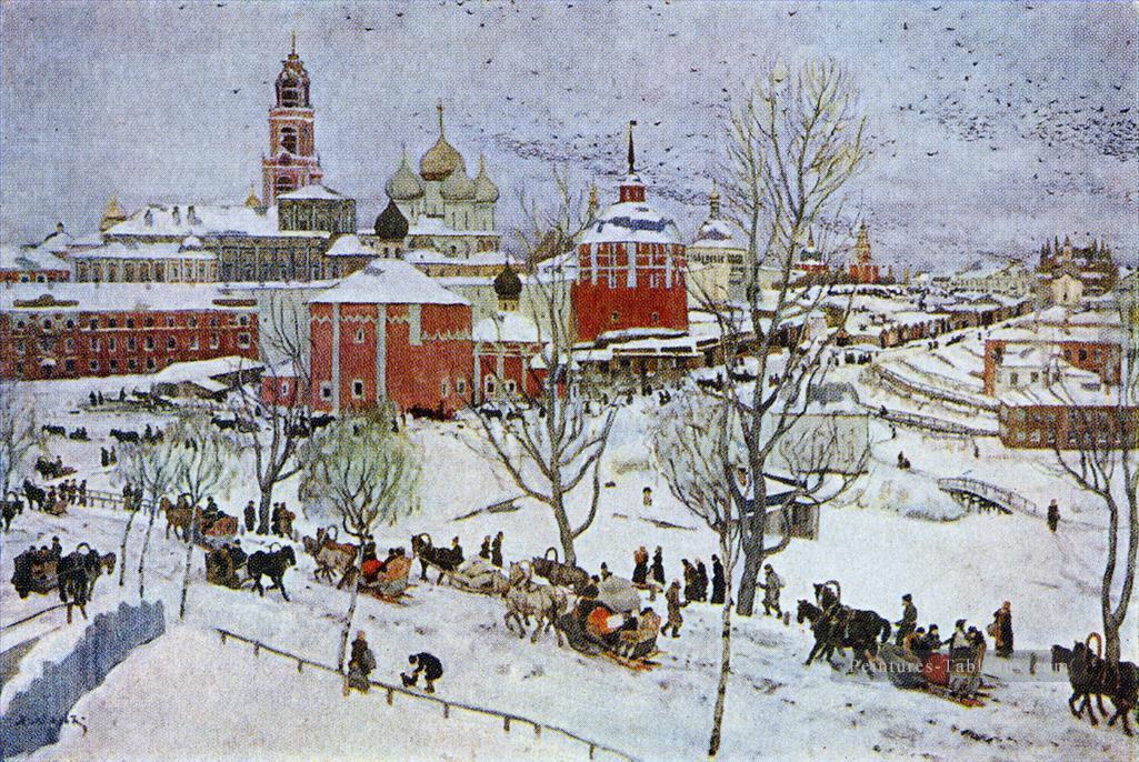 dans sergiyev posad 1911 Konstantin Yuon scènes de la ville de paysage urbain Peintures à l'huile